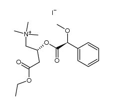 (+)-(3R,2'S)-ethyl 3-[(2-methoxy-2-phenylacetyl)oxy]-4-(triethylammonio)butanoate iodide结构式