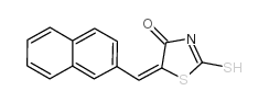 (5E)-2-疏基-5-(2-萘亚甲基)-1,3-噻唑-4(5H)-酮结构式
