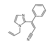 (Z)-3-(1-allyl-1H-imidazol-2-yl)-3-phenyl-2-propenenitrile结构式