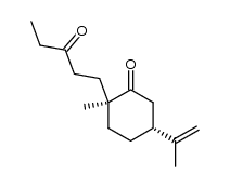 [1S,4R]-1-methyl-1-(3-pentanone)-4-isopropenyl-2-oxocyclohexane结构式