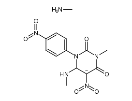 5,6-dihydro-3-methyl-6-methylamino-1-(p-nirophenyl)uracil methylammonium salt结构式