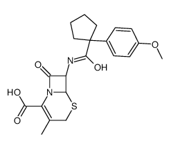 (6R,7R)-7-[[1-(4-methoxyphenyl)cyclopentanecarbonyl]amino]-3-methyl-8-oxo-5-thia-1-azabicyclo[4.2.0]oct-2-ene-2-carboxylic acid结构式