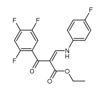 ethyl 3-(4-fuoroanilino)-2-(2,4,5-trifuorobenzoyl)acrylate结构式