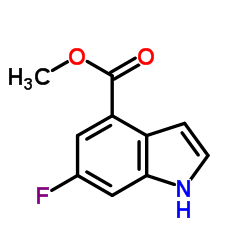 6-氟-1H-吲哚-4-羧酸甲酯结构式