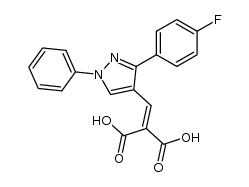 3-(p-Fluorphenyl)-1-phenyl-pyrazol-4-yl-methylenmalon-saeure结构式