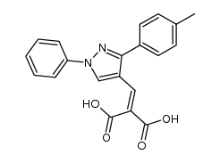 2-((1-phenyl-3-(p-tolyl)-1H-pyrazol-4-yl)methylene)malonic acid结构式