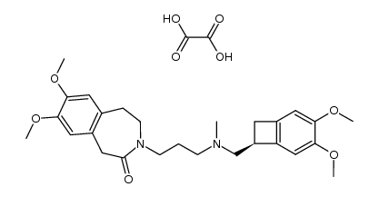 3-{3-[((S)-3,4-dimethoxy-bicyclo[4.2.0]octa-1.3,5-triene-7-ylmethyl)-methyl-amino]-propyl}-7,8-dimethoxy-1.3.4,5-tetrahydro-2H-3-benzazepine-2-one oxalate结构式