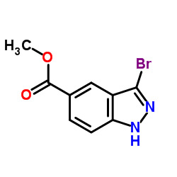3-溴吲唑-5-羧酸甲酯结构式
