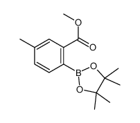5-甲基-2-(4,4,5,5-四甲基-1,3,2-二噁硼烷-2-基)苯甲酸甲酯结构式