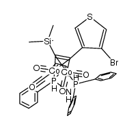3-[Co2(CO)4(&mu;-bis(diphenylphosphino)amine)(&mu;2-&eta;2-(SiMe3C2))]-4-bromothiophene结构式
