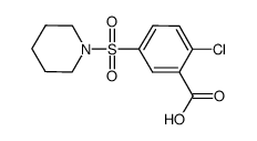 2-氯-5-(哌啶-1-磺酰基)-苯甲酸结构式