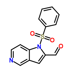 1-(苯基磺酰基)-1H-吡咯并[3,2-c]吡啶-2-甲醛结构式
