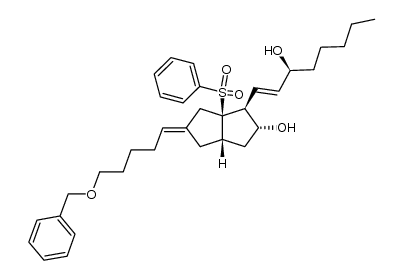 (1S,2R,3aS,6aR,E)-5-(5-(benzyloxy)pentylidene)-1-((S,E)-3-hydroxyoct-1-en-1-yl)-6a-(phenylsulfonyl)octahydropentalen-2-ol结构式