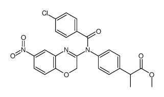 methyl 2-[4-[(4-chlorobenzoyl)-(6-nitro-2H-1,4-benzoxazin-3-yl)amino]phenyl]propanoate结构式