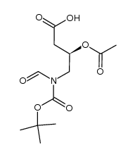 (3R)-3-acetoxy-4-(N-tert-butoxycarbonyl-N-formylamino)butyric acid结构式