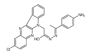N-[(Z)-1-(4-aminophenyl)ethylideneamino]-2-(2-chloroindolo[2,3-b]quinoxalin-6-yl)acetamide结构式