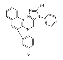 3-[(9-bromoindolo[3,2-b]quinoxalin-6-yl)methyl]-4-phenyl-1H-1,2,4-triazole-5-thione结构式
