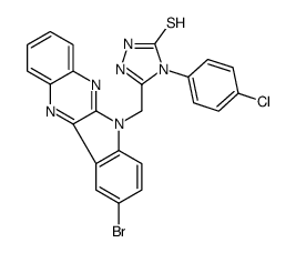 3-[(9-bromoindolo[3,2-b]quinoxalin-6-yl)methyl]-4-(4-chlorophenyl)-1H-1,2,4-triazole-5-thione结构式