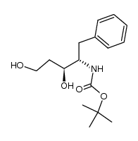 N-(tert-Butyloxycarbonyl)-4(S)-amino-3(S)-hydroxy-5-phenylpentanol结构式