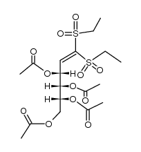 D-arabino-3,4,5,6-tetraacetoxy-1,1-bis-ethanesulfonyl-hex-1-ene结构式