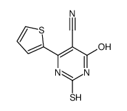 2-疏基-6-氧代-4-(2-噻吩)-1,6-二氢嘧啶-5-甲腈结构式