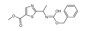 Methyl 2-(1-{[(benzyloxy)carbonyl]amino}ethyl)-1,3-thiazole-5-car boxylate结构式