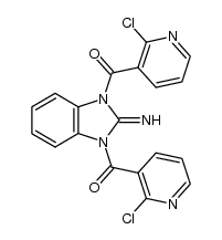 (2-imino-1H-benzo[d]imidazole-1,3(2H)-diyl)bis((2-chloropyridin-3-yl)methanone)结构式