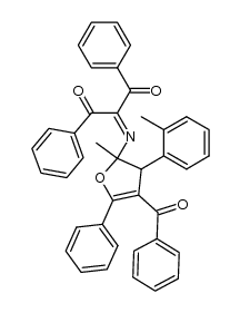 2-[4-Benzoyl-2,3-dihydro-2-methyl-5-phenyl-3-(2-tolyl)-2-furylimino]-1,3-diphenyl-1,3-propandion结构式