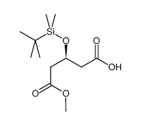 (s)-3-[[(1,1-dimethyl)dimethylsily]oxy]pentanedioic acid monomethyl ester结构式