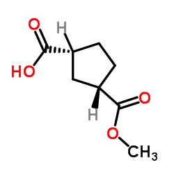(1R,3S)-3-(甲氧基羰基)环戊烷羧酸结构式