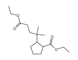 ethyl 4-(2-ethoxycarbonylcyclopentyl)-4-methylpentanecarboxylate结构式
