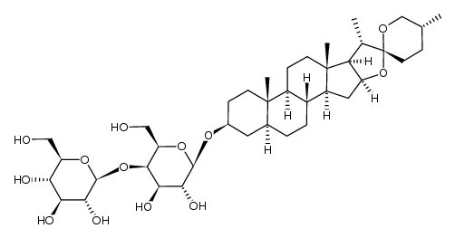 (25R)-5α-spirostan-3β-ol 3-O-[O-β-D-glucopyranosyl(1 -> 4)-β-D-galactopyranoside]结构式