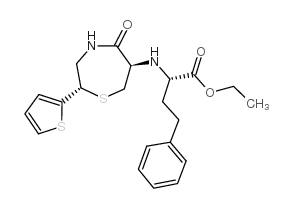 (2S,6R)-6-[[(1S)-1-乙氧羰基]-3-苯基丙基]氨基-2-(2-噻吩基)-1,4-硫氮杂卓-5-酮结构式