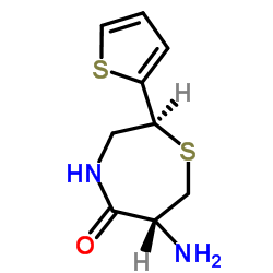 (2S,6R)-6-氨基-2-(2-噻吩基)-1,4-硫氮杂卓-5-酮结构式
