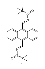 (E,E,Ss,Ss)-N,N'-(anthracene-9,10-diylbis(methan-1-yl-1-ylidene))bis(2-methylpropane-2-sulfinamide)结构式