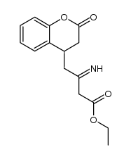 Ethyl 4-(3,4-dihydro-2-oxo-2H-benzopyran-4-yl)-3-iminobutanoate结构式