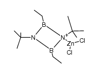 (1,3-di-tert-butyl-2,4-diethyl-1,3,2,4-diazadiboretidine)-zinc-dichloride结构式