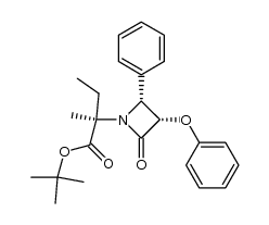 (R)-tert-butyl 2-methyl-2-((3S,4R)-2-oxo-3-phenoxy-4-phenylazetidin-1-yl)butanoate结构式
