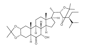 (2R,3S,7S,22S,23S)-7-hydroxy-2,3,22,23-di-isopropylidenedioxy-5α-stigmastan-6-one结构式