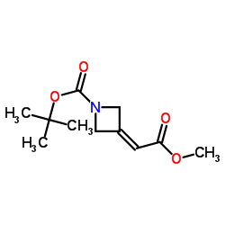 1-Boc-3-甲氧基羰基亚甲基氮杂丁烷结构式