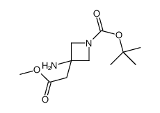 tert-butyl 3-amino-3-(2-methoxy-2-oxoethyl)azetidine-1-carboxylate结构式