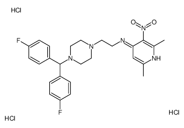 N-[2-[4-[bis(4-fluorophenyl)methyl]piperazin-1-yl]ethyl]-2,6-dimethyl-3-nitropyridin-4-amine,trihydrochloride结构式