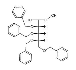 (2S,3S,4S)-2,3,4,5-tetrakis(benzyloxy)-1-hydroperoxypentan-1-ol结构式