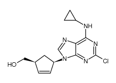 ((1S,4R)-4-(2-chloro-6-(cyclopropylamino)-9H-purin-9-yl)cyclopent-2-en-1-yl)methanol结构式