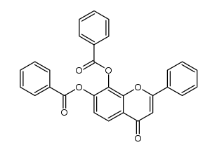 4-oxo-2-phenyl-4H-chromene-7,8-diyl dibenzoate结构式