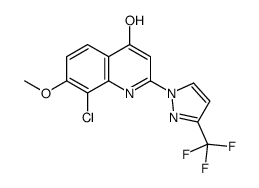 8-氯-4-羟基-7-甲氧基-2-(3-三氟甲基-1H-吡唑-1-基)-喹啉结构式