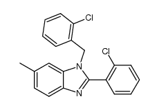 1-(2-chloro-benzyl)-2-(2-chloro-phenyl)-6-methyl-1H-benzimidazole结构式