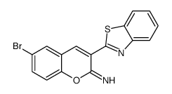 3-(1,3-benzothiazol-2-yl)-6-bromochromen-2-imine结构式