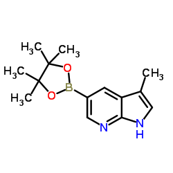 3-甲基-1H-吡咯并[2,3-b]吡啶-5-硼酸频那醇酯结构式