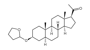 1-((3S,5S,8R,9S,10S,13S,14S,17S)-10,13-dimethyl-3-((tetrahydrofuran-2-yl)oxy)hexadecahydro-1H-cyclopenta[a]phenanthren-17-yl)ethanone结构式